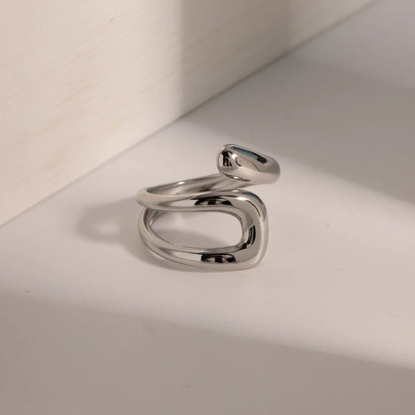 Geometric Layered Ring - Sterling Silver
