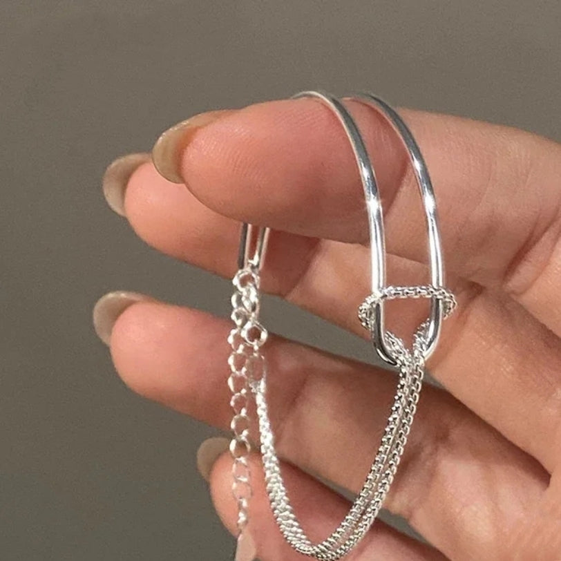 Minimalist Double Texture Bracelet - Sterling Silver
