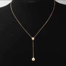 Load image into Gallery viewer, Y Shape Pearl Pendant Necklace
