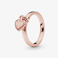 Load image into Gallery viewer, Heart Locked - Rose Gold Ring
