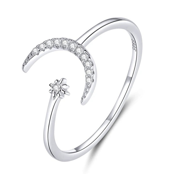 Secret Garden Crescent Ring - Sterling Silver