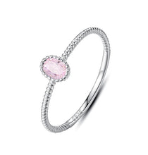 Load image into Gallery viewer, Baby Pink Stone Stackable Ring - Sterling silver

