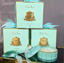 Load image into Gallery viewer, ART DECO CANDLE - TIFFANY BLUE &amp; GOLD - PERSIAN LIME - GML45001
