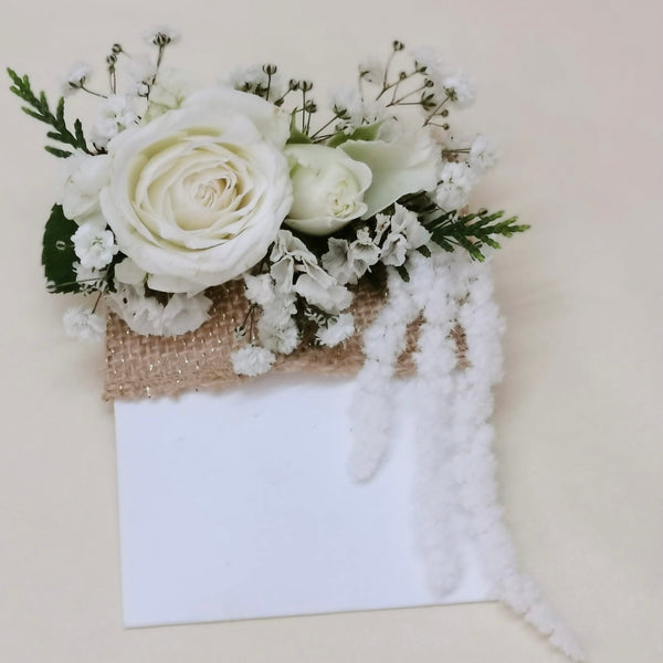 Pocket Square- Fresh Flower White