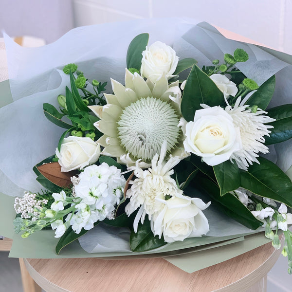 Elegant White And Green Bouquet