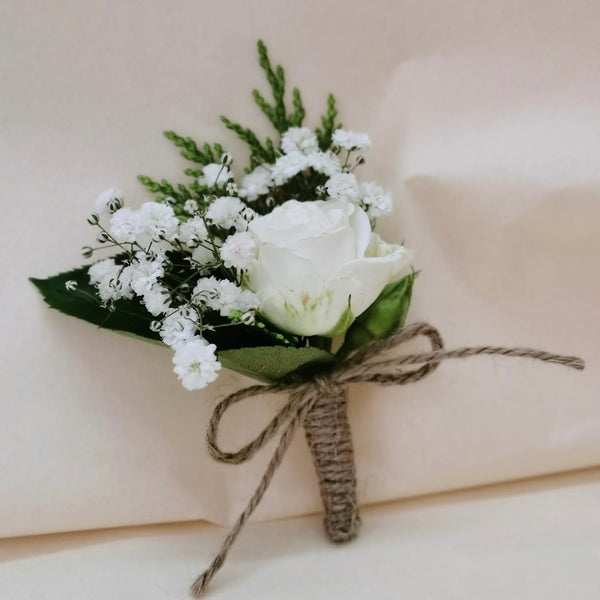 Buttonhole- Fresh Flower White