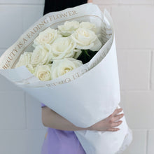 Load image into Gallery viewer, Stunning-  Long Stems White Rose Bouquet
