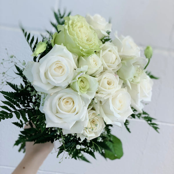 Bridal Bouquet- Green White Rose
