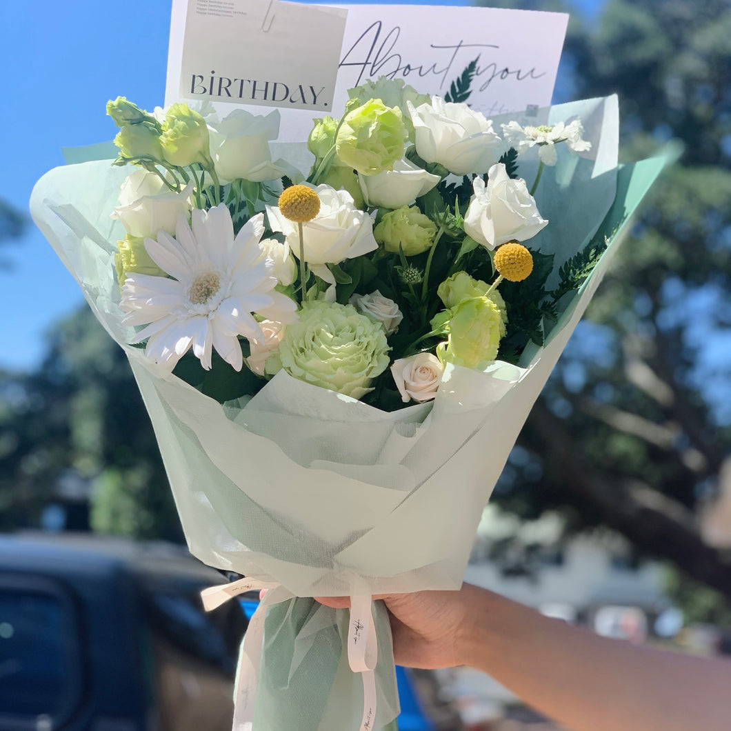 Elegant White And Green Bouquet