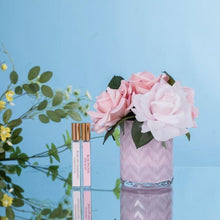 Load image into Gallery viewer, CÔTE NOIRE - HERRINGBONE FLOWER PINK - PINK ROSES
